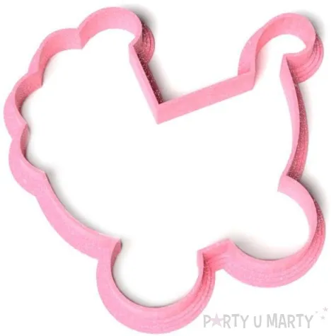 foremka baby shower girl wozek 87x85 mm rozowa brokatowa