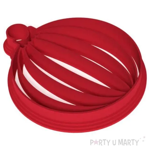 foremka boze narodzenie bombka klasyczna w pasy pionowe 90x77 mm czerwona