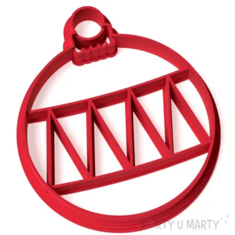 foremka boze narodzenie bombka klasyczna w trojkaty 89x77 mm czerwona