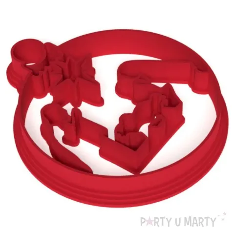 foremka boze narodzenie bombka klasyczna ze stajenka 89x77 mm czerwona