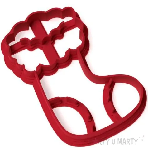 foremka boze narodzenie but mikolaja z futerkiem 65x82 mm czerwony