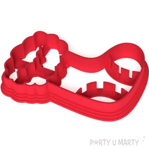 foremka boze narodzenie but mikolaja z futerkiem 65x82 mm czerwony