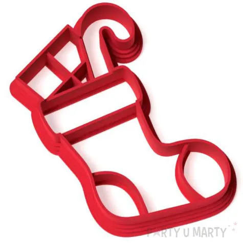 foremka boze narodzenie but mikolaja z prezentami 78x60 mm czerwona