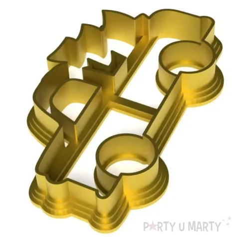 foremka boze narodzenie choinka na samochodzie 92x54 mm zlota metaliczna