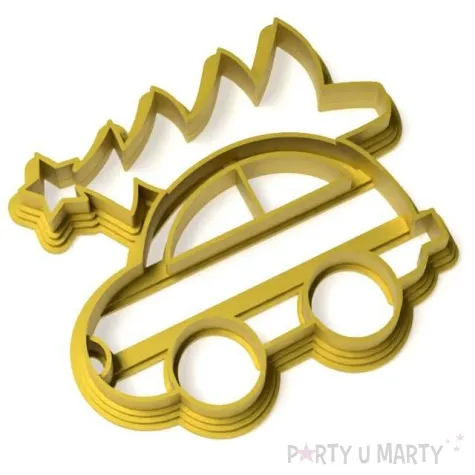 foremka boze narodzenie choinka na samochodzie duza 87x72 mm zlota metaliczna