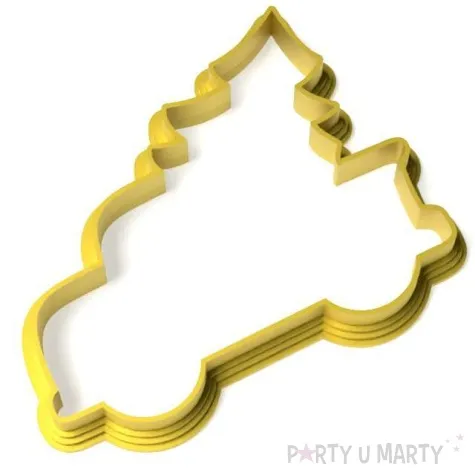 foremka boze narodzenie choinka na samochodzie obrys 93x69 mm zlota metaliczna