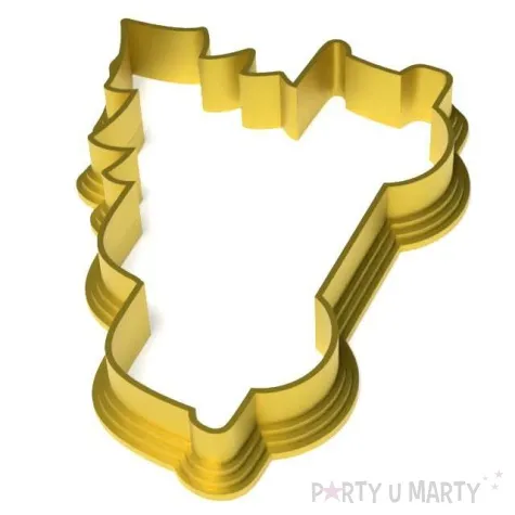 foremka boze narodzenie choinka na samochodzie obrys 93x69 mm zlota metaliczna