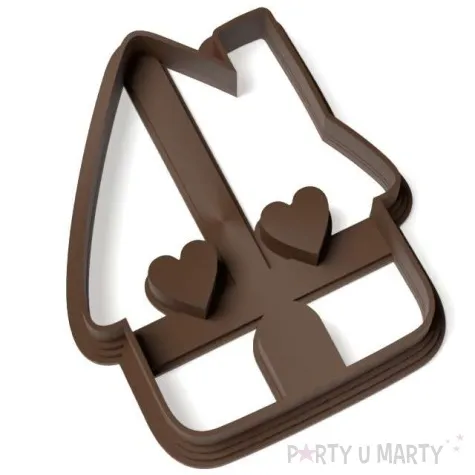 foremka boze narodzenie domek z piernika z serduszkowymi okienkami 78x69 mm brazowy