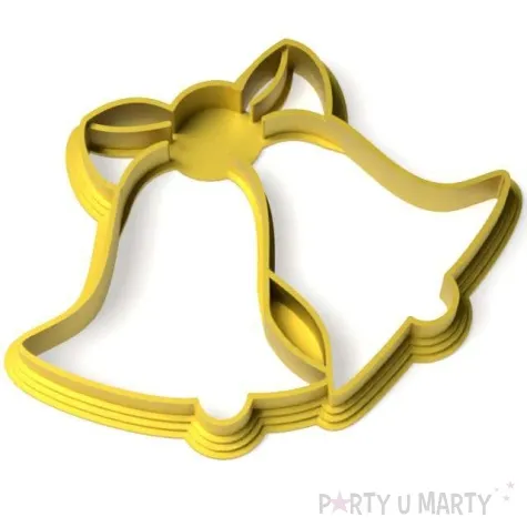 foremka boze narodzenie dzwoneczki z kokarda 92x67 mm zloty metaliczny