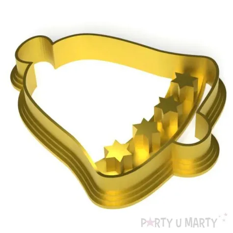 foremka boze narodzenie dzwonek klasyczny z gwiazdkami 68x83 mm zloty metaliczny