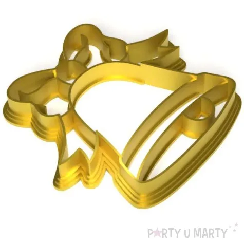 foremka boze narodzenie dzwonek z kokarda 86x92 mm zloty metaliczny