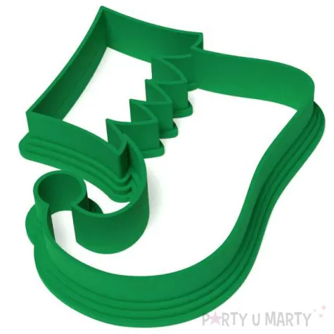 foremka boze narodzenie elfi but z falbanka 82x63 mm zielony