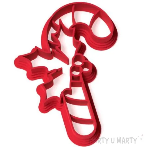 foremka boze narodzenie laska cukrowa i ostrokrzew 65x87 mm czerwona