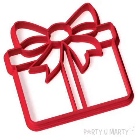 foremka boze narodzenie prezent z kokarda 79x82 mm czerwony