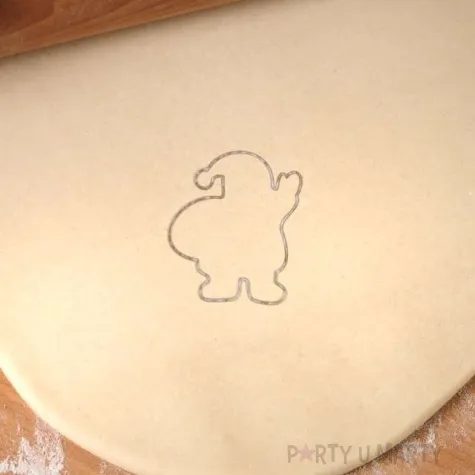 foremka boze narodzenie swiety mikolaj z reka w gorze 72x82 mm czerwona