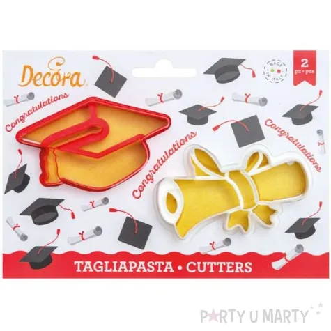 foremka do ciasteczek dyplom i czapka biret decora 2 szt