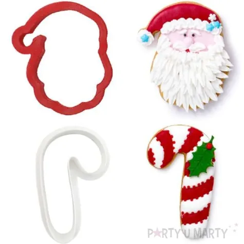 foremka do ciasteczek mikolaj i cukrowa laska decora 2 szt