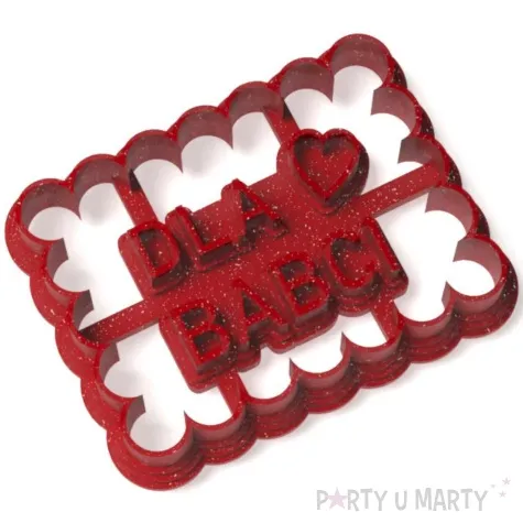 foremka dzien babci dla babci serce 78x58 czerwony brokat