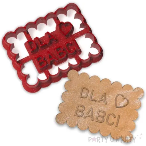 foremka dzien babci dla babci serce 78x58 czerwony brokat