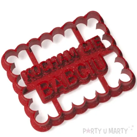 foremka dzien babci kocham cie babciu 68x88 czerwony brokat