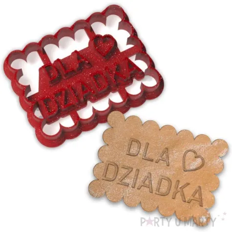 foremka dzien dziadka dla dziadka serce 78x58 czerwony brokat