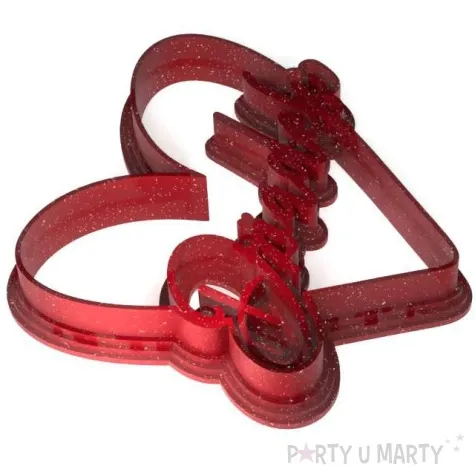 foremka dzien dziadka serduszko dla dziadka 83x81 czerwony brokat