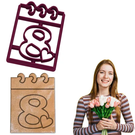 foremka dzien kobiet 8 marca kartka z kalendarza burgundowy 92 x 72 mm