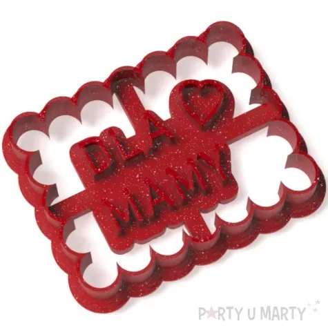 foremka dzien matki dla mamy serce 78x58 czerwony brokat