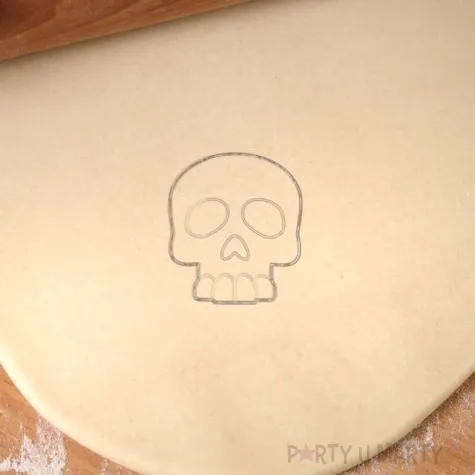 foremka halloween czaszka bez dolnej szczeki 80x73 mm czarna metaliczna