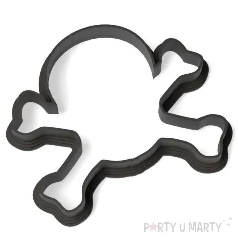 foremka halloween czaszka piracka 85x75 mm czarna metaliczna