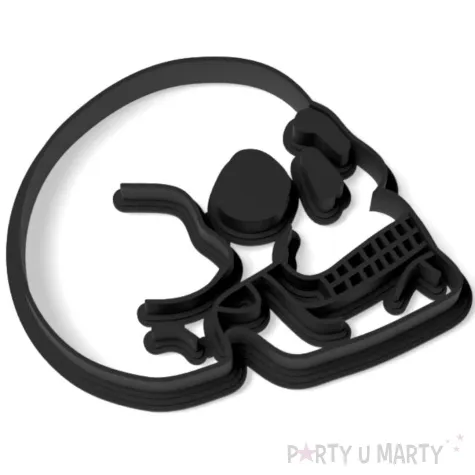 foremka halloween czaszka realistyczna 85x80 mm czarna