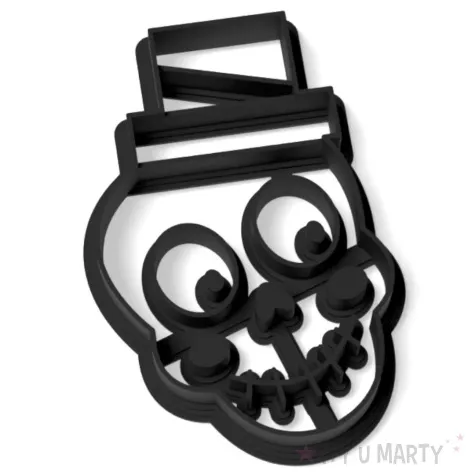 foremka halloween czaszka w kapeluszu 85x60 mm czarna