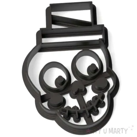 foremka halloween czaszka w kapeluszu 85x60 mm czarna metaliczna