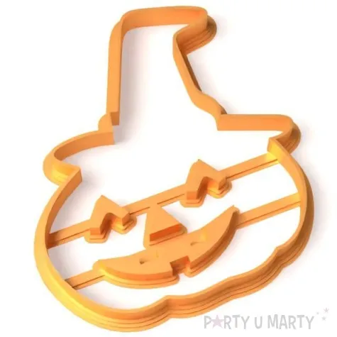 foremka halloween dynia w kapeluszu 93x80 mm pomaranczowa metaliczna