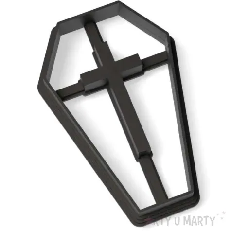 foremka halloween trumna z krzyzem 57x88mm czarna metaliczna