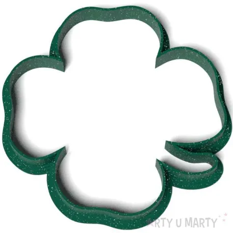 foremka koniczynka obrys zielony brokat 87x91 mm