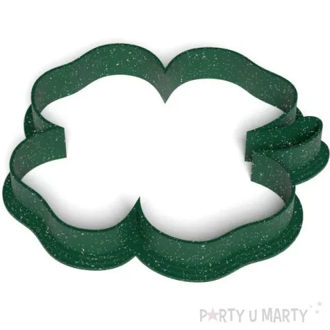 foremka koniczynka obrys zielony brokat 87x91 mm