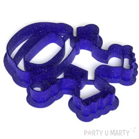 foremka kosmos astronauta niebieska brokatowa 91x82 mm