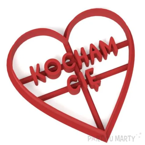 foremka serce kocham cie 80x80 mm czerwona