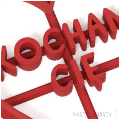 foremka serce kocham cie 80x80 mm czerwona