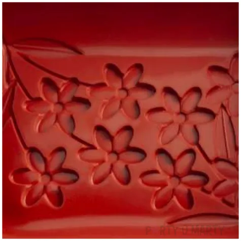 foremka silikonowa wytlaczane kwiatki czerwona dekora 28 x 21 5 cm