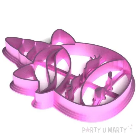 foremka unicorn jednorozec bajkowy z grzywka rozowa metaliczna 101x67mm