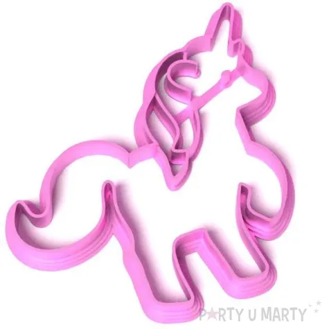 foremka unicorn jednorozec stojacy rozowa metaliczna 98x94 mm