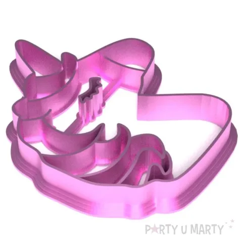 foremka unicorn jednorozec z profilu rozowa metaliczna 93x76 mm