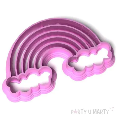 foremka unicorn tecza miedzy chmurkami rozowa metaliczna 87x53 mm