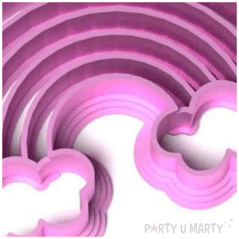 foremka unicorn tecza miedzy chmurkami rozowa metaliczna 87x53 mm