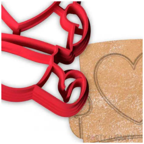 foremka walentynki mis z gazeta i sercem 87 x 71 mm czerwony