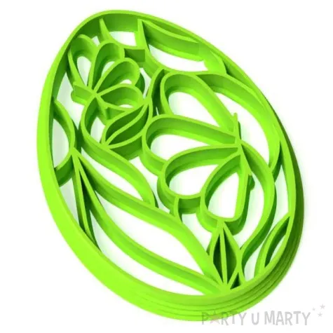 foremka wielkanoc jajko pisanka w kwiaty 65x87 mm zielona neonowa