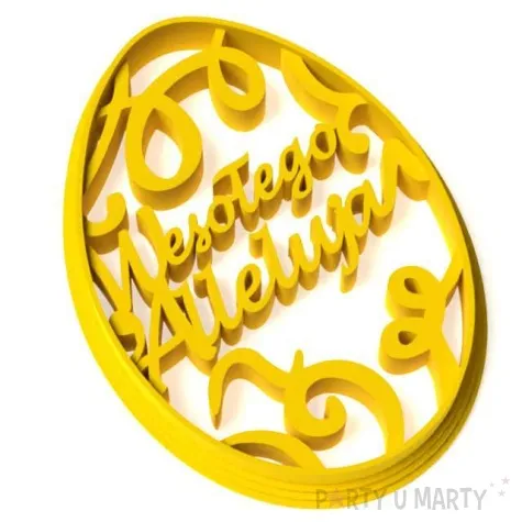 foremka wielkanoc jajko pisanka wesolego alleluja 67x88 mm zolta