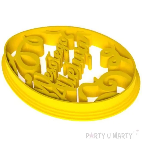 foremka wielkanoc jajko pisanka wesolego alleluja 67x88 mm zolta